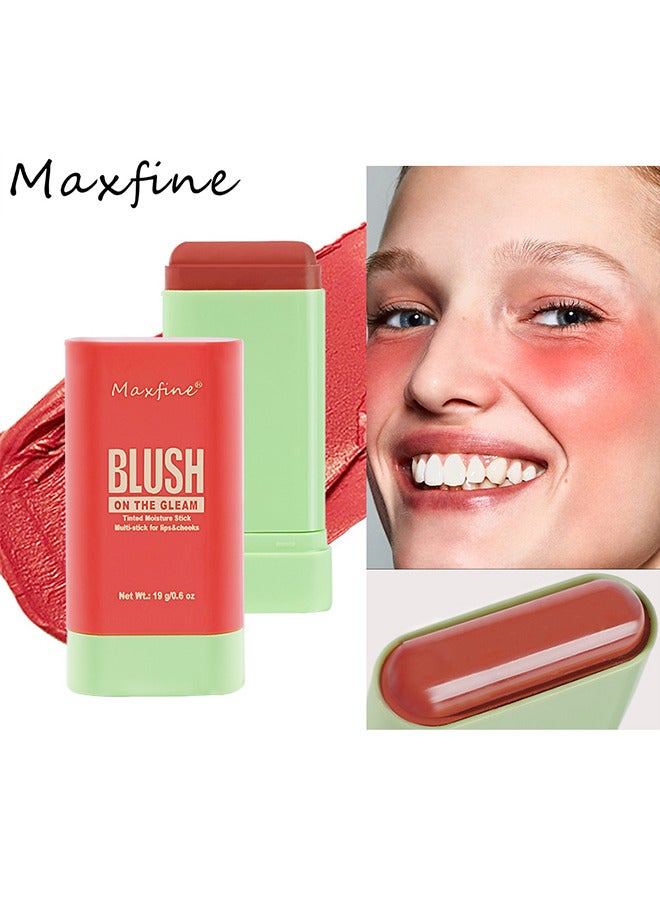 Maxfine On The Gleam Blush, Tinted Moisture Stick Multi-stick For Lips And Cheeks, Highlighting ​Color Silky Powder Blusher Stick Natural Glow Silly Blusher Light And Soft Feeling The Apply On Your Face  - Image 2