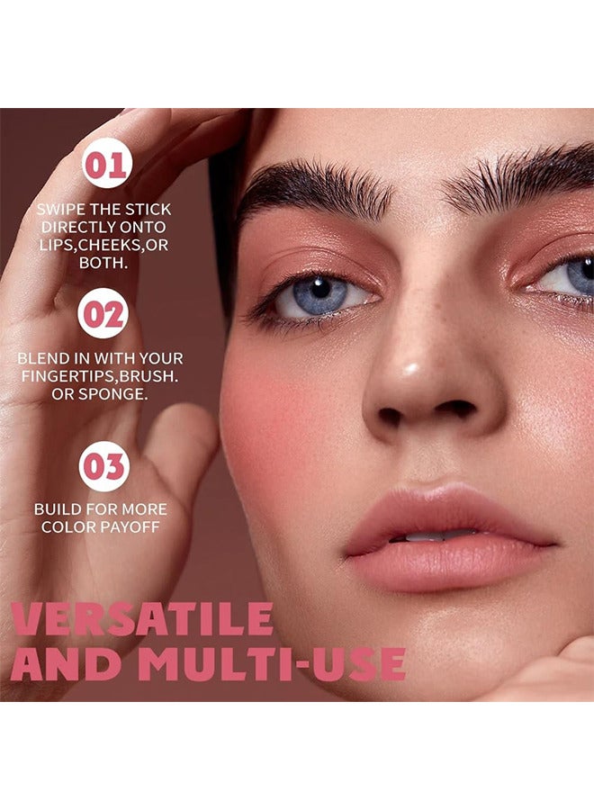 Maxfine On The Gleam Blush, Tinted Moisture Stick Multi-stick For Lips And Cheeks, Highlighting ​Color Silky Powder Blusher Stick Natural Glow Silly Blusher Light And Soft Feeling The Apply On Your Face  - Image 3
