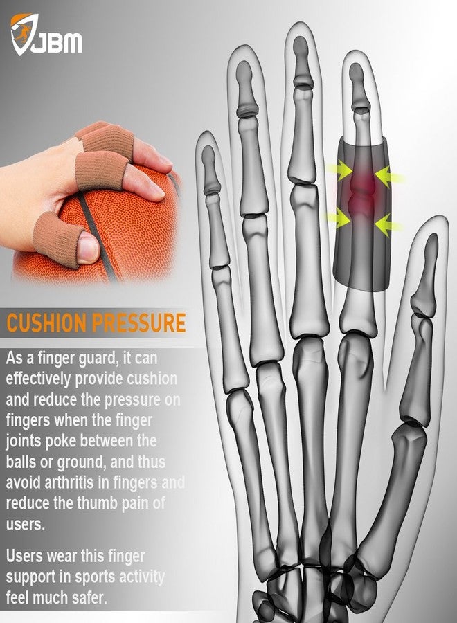 JBM Finger Sleeves 5Pack Sport Finger Brace Protector Compression Sleeve for Arthritis - Image 2