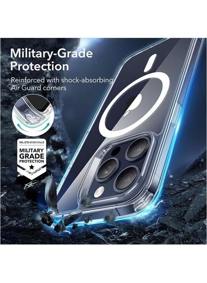 iPhone 15 Pro Magnetic Clear Case | Anti-Yellowing & Scratch-Resistant | Shockproof with Air Guard Corners | Strong MagSafe Compatible Case - Image 3