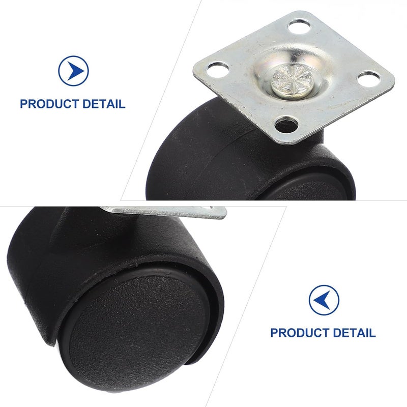 10Pcs Heavy Duty Swivel Caster Wheels PP and Metal Flat Plate for Furniture Office Chair - Image 5