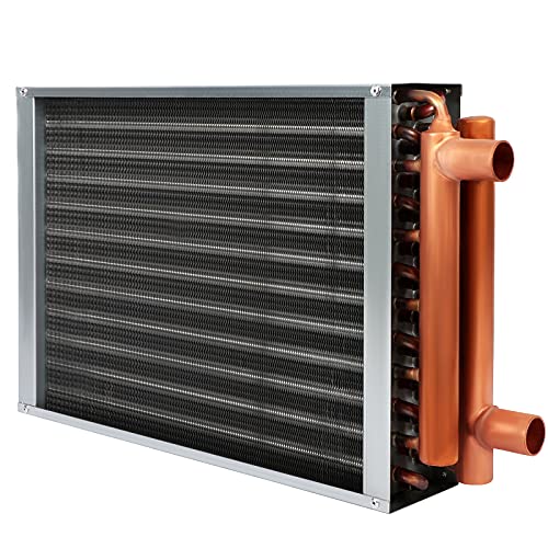 GPOAS 12x15 Heat Exchanger Water To Air , Forced Air Heating with 1" Copper Ports Hot Water Coil for Outdoor Wood Furnaces, Residential Heating - Image 1