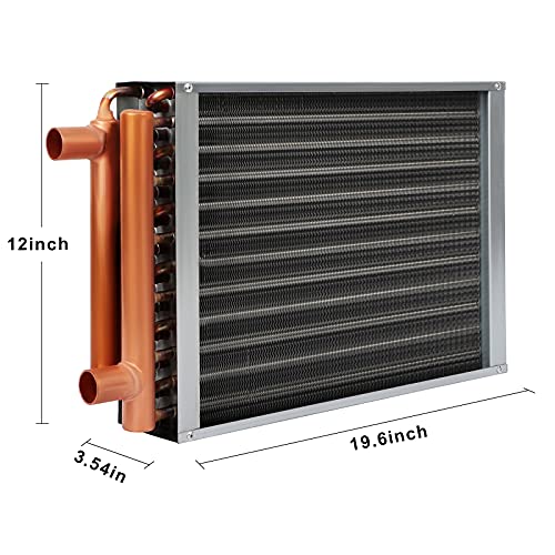 GPOAS 12x15 Heat Exchanger Water To Air , Forced Air Heating with 1" Copper Ports Hot Water Coil for Outdoor Wood Furnaces, Residential Heating - Image 2