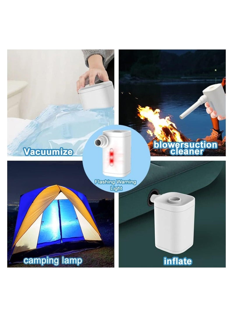 Generic Mini Electric Air Pump + Camping Light, 4000MAh Rechargeable Battery, 4 Nozzles, Portable Quick-Fill Inflate Deflate, for Inflatables Air Mattress Pool Floats Swimming Ring Vacuum Storage Bag  - Image 4