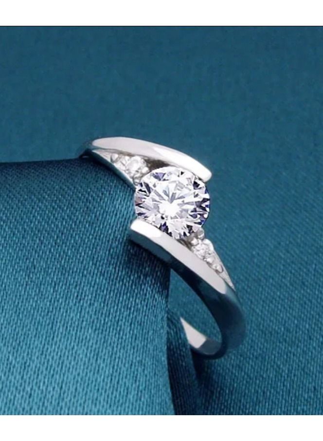 استراتيجية خاتم من الفضة الإسترليني عيار 925 مرصع بحجر الزركونيا - Image 2