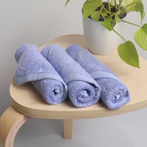 HEELIUM Bamboo Face Towel | Ultra Absorbent & Odour-Free | 3X Softer Than Cotton Towels | 30 x 30 cm - 600 GSM | Pack of 3 - Iris - Image 1