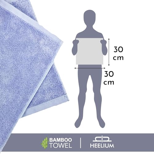 HEELIUM Bamboo Face Towel | Ultra Absorbent & Odour-Free | 3X Softer Than Cotton Towels | 30 x 30 cm - 600 GSM | Pack of 3 - Iris - Image 3