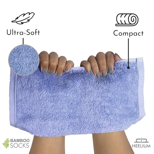 HEELIUM Bamboo Face Towel | Ultra Absorbent & Odour-Free | 3X Softer Than Cotton Towels | 30 x 30 cm - 600 GSM | Pack of 3 - Iris - Image 4