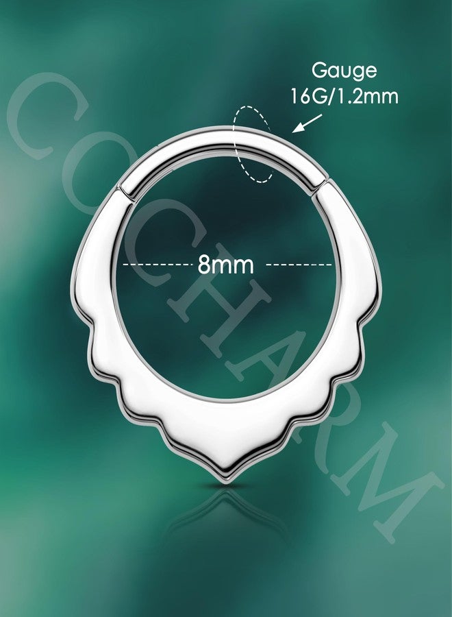COCHARM Flower Septum Rings, 16G Septum Jewelry, Dainty Helix Daith Earrings for Women, Rook Daith Piercing Jewelry Surgical Steel - Image 3