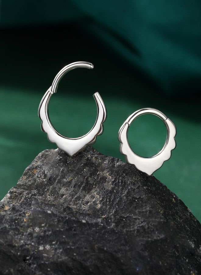 COCHARM Flower Septum Rings, 16G Septum Jewelry, Dainty Helix Daith Earrings for Women, Rook Daith Piercing Jewelry Surgical Steel - Image 5