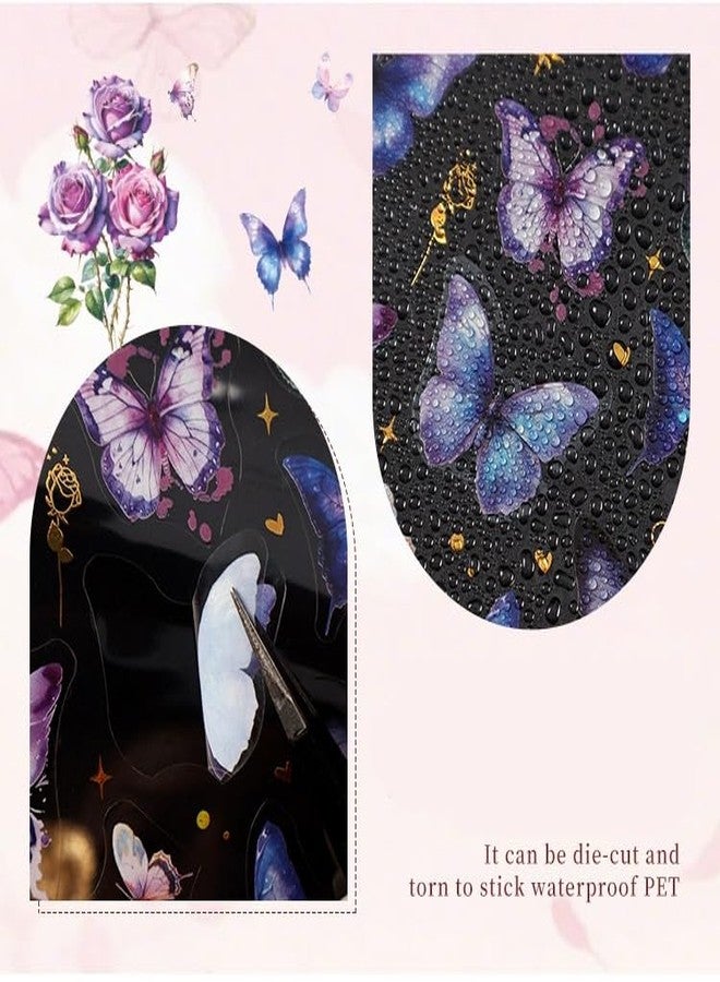 SAMVARDHAN Butterfly & Flower Decorative Sticker –Vintage Floral Aesthetic PET 8 Sheets Stickers for DIY Crafts, Planner Decoration, Gift Wrapping, Art Projects, Scrapbooking & Journaling,Pack of 4 - Image 4
