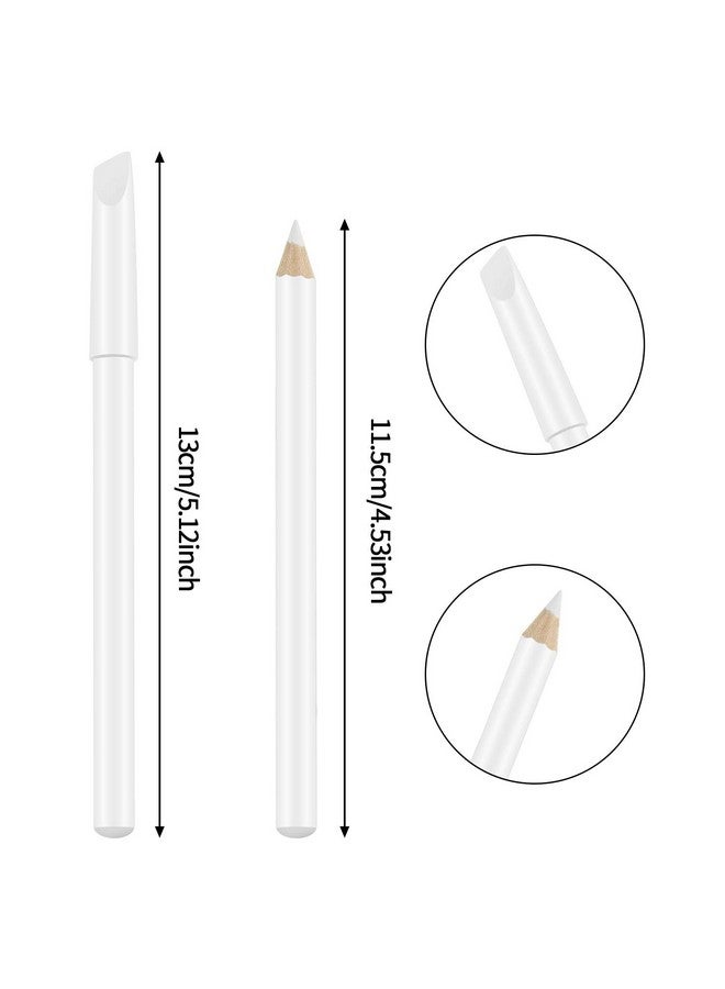 Blulu 6 Pieces White Nail Pencils 2-In-1 Nail Whitening Pencils with Cuticle Pusher for French Manicure Supplies - Image 2