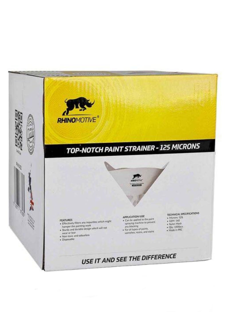 RHINOMOTIVE RHINOMOTIVE Top Notch Paint Strainer 125 Microns 100 Pcs - Image 4