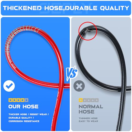 SEPLY Sewer Jetter Kit for Pressure Washer 50FT 5800 PSI Drain Cleaner Hose with 14 NPT Corner Rotating and Button Hose Sewer Jetting Nozzle Waterproof Tape Pearl Corsage Pin Spanner Glove - Image 3