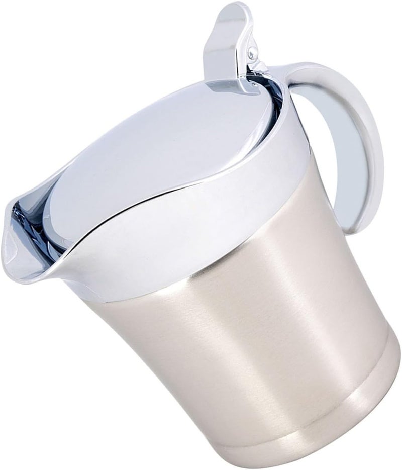 Haofy Stainless Steel Gravy Boat Double Wall Insulated Sauce Jug with Non Drip Spout 450ml Kitchen Dining Server for Gravy Dressing Custard (Small size 450ml) - Image 5
