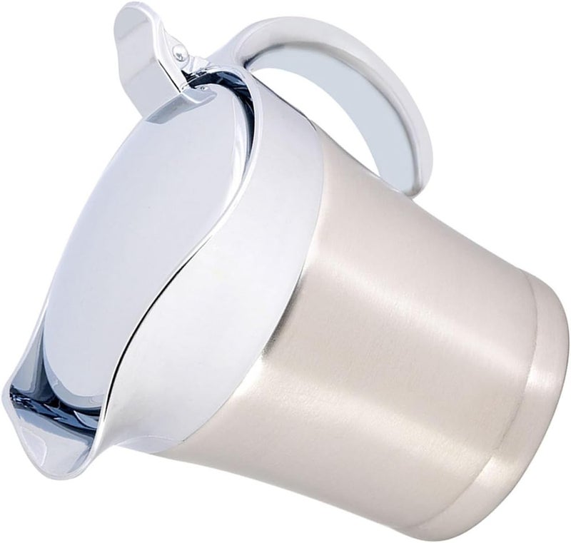 Haofy Stainless Steel Gravy Boat Double Wall Insulated Sauce Jug with Non Drip Spout 450ml Kitchen Dining Server for Gravy Dressing Custard (Small size 450ml) - Image 3
