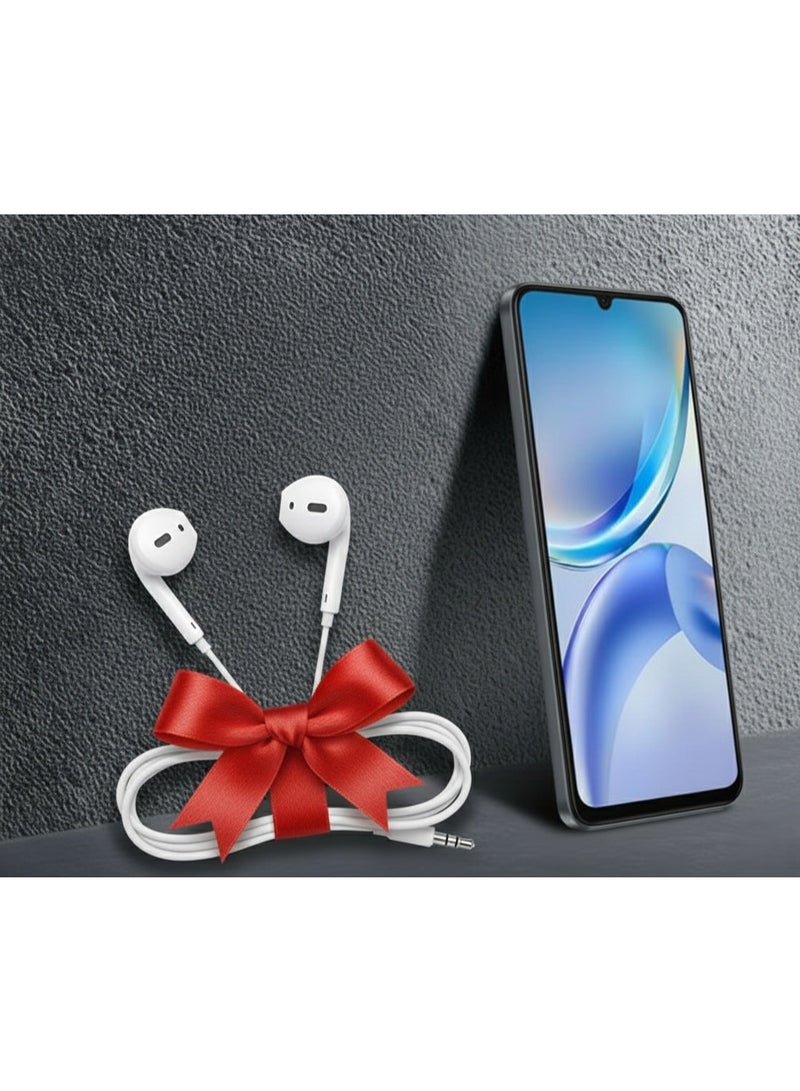 ZTE هاتف ZTE بليد A36 ثنائي الشريحة بلون الذهب التيتانيوم 4GB+8GB RAM 128GB 4G - نسخة الشرق الأوسط و سماعات Riversong MelodyJ+ EA159 السلكية مع جاك صوت 3.5 مم - صوت عميق جداً، صوت ستيريو عالي الدقة، ميكروفون مدمج، تقليل الضوضاء، تحكم عن بعد مدمج - حزمة بيضاء - Image 1