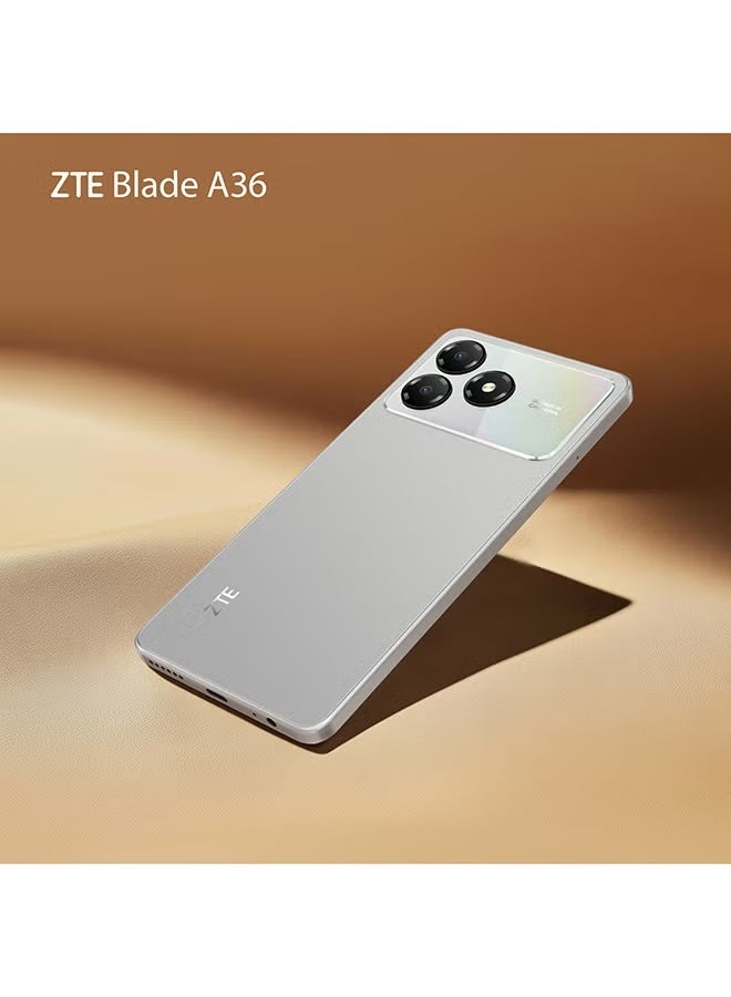 ZTE هاتف ZTE بليد A36 ثنائي الشريحة بلون الذهب التيتانيوم 4GB+8GB RAM 128GB 4G - نسخة الشرق الأوسط و سماعات Riversong MelodyJ+ EA159 السلكية مع جاك صوت 3.5 مم - صوت عميق جداً، صوت ستيريو عالي الدقة، ميكروفون مدمج، تقليل الضوضاء، تحكم عن بعد مدمج - حزمة بيضاء - Image 4