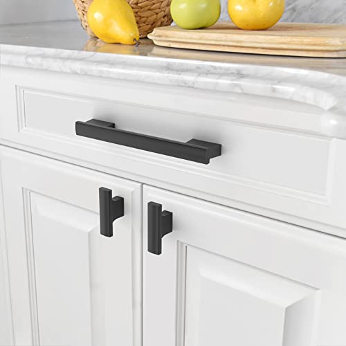 Amerdeco 10 Pack Matte Black Cabinet Pulls 4 Inch(102MM) Hole Centers Kitchen Cabinet Handles Hardware Kitchen Handles for Cabinets Cupboard Handles Drawer Pulls - Image 4