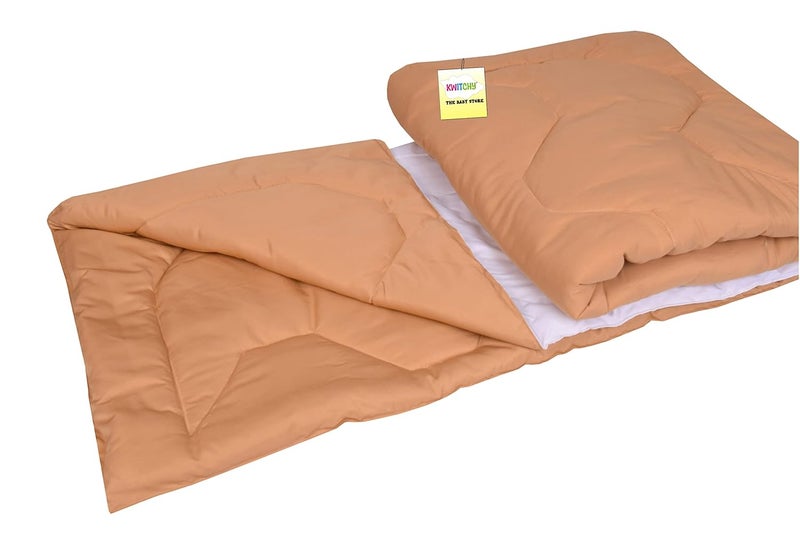 Kwitchy Toddlers Kids Reversible Comforter Baby All Season Use Blanket AC Quilt 170 GSM for Upto 89 Years Child 60 X 40 Inches 5 X 33 Feet 1524 X 1016 Cm Peach White
