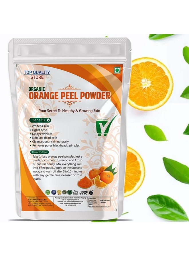 Top Quality Store TQS Organic Orange Peel Powder for skin 100 Gram Pack | Pure Natural & Organic For face Pack - Image 1