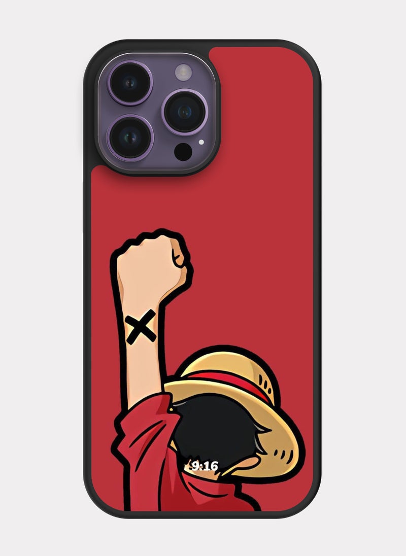 بكسلات كفر ايفون 14 برو ماكس ون بيس لوفي احمر - Image 1