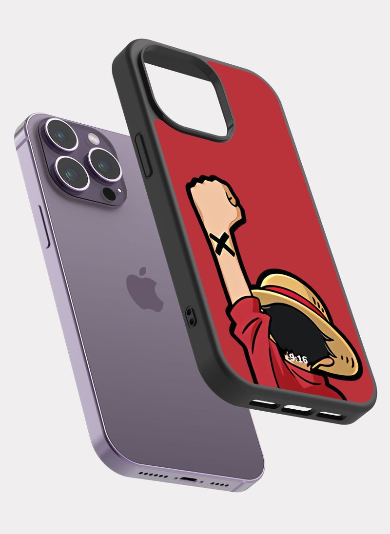 بكسلات كفر ايفون 14 برو ماكس ون بيس لوفي احمر - Image 2