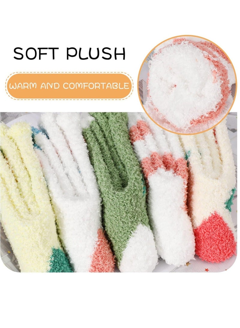 Captaintech Fluffy Womens Socks 5 Pairs Fluffy Winter Socks for Womens Girls Fuzzy Bed Socks Cosy Sleep Socks Thick Thermal Slipper Socks Size UK 3-8 Multipack - Image 3