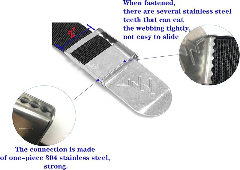 MOOCY Diving Weight Belt with Stainless Steel Buckle,2" Wide Nylon Webbing 55" Long,Scuba Weight Belt Buckle for Snorkeling Sailing Water Sports - Image 4