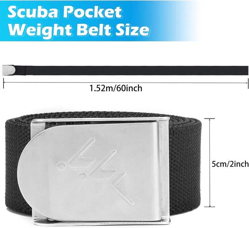 MOOCY Diving Weight Belt with Stainless Steel Buckle,2" Wide Nylon Webbing 55" Long,Scuba Weight Belt Buckle for Snorkeling Sailing Water Sports - Image 3