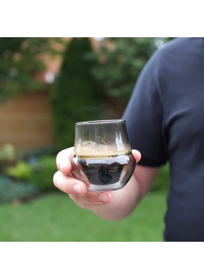 Kruve Propel Dark Series Espresso Glass, Smoked Hand-Blown Borosilicate, Double-to-Single Walled, 2.5 oz Capacity - Image 4