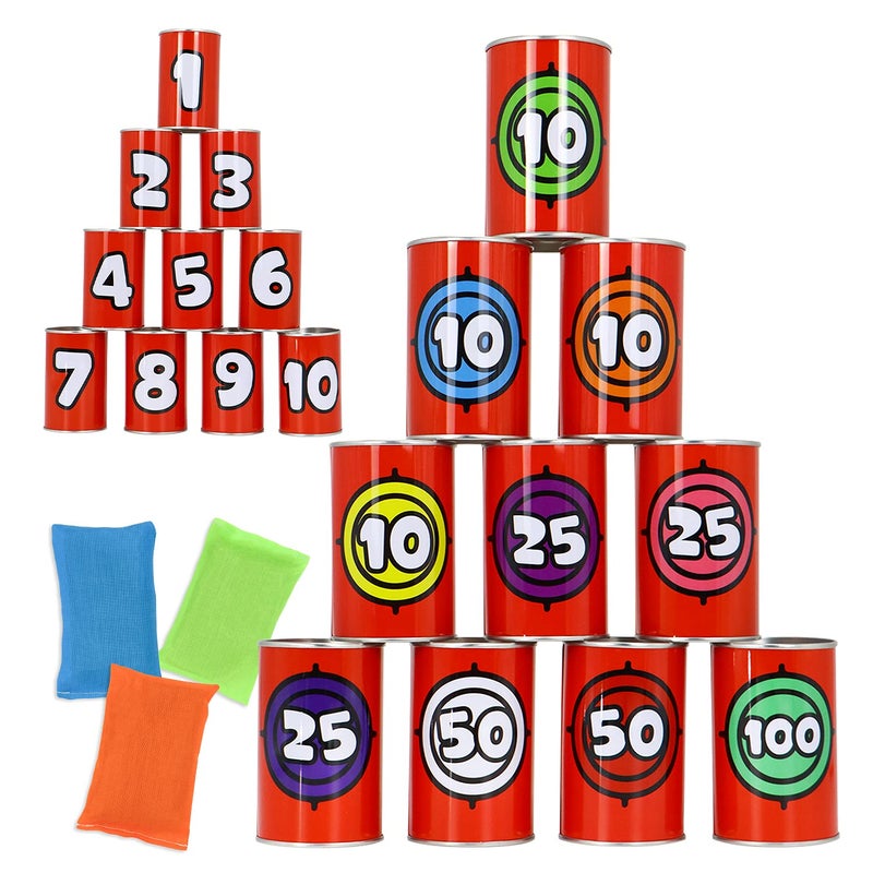 JOYIN 13 Pcs Carnival Party Bean Bag Toss Game Sturdy Knockdown Can Birthday Easter Party Family Best Outdoor and Indoor Games Easter Egg Hunt for Classroom Gifts Number Style - Image 2