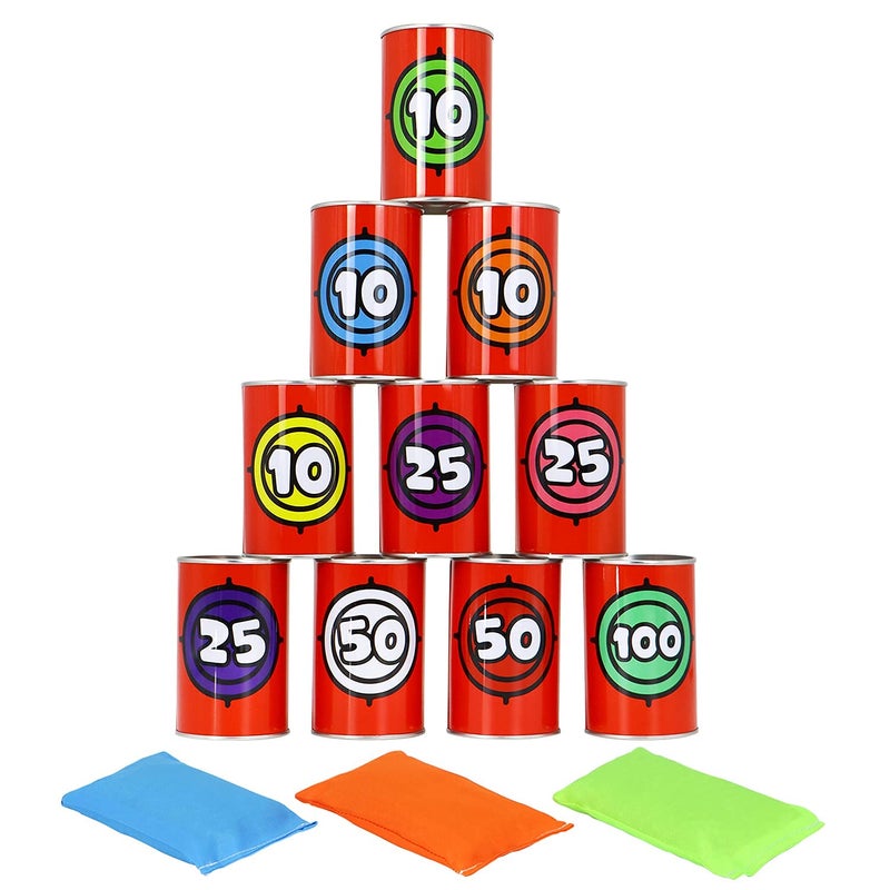 JOYIN 13 Pcs Carnival Party Bean Bag Toss Game Sturdy Knockdown Can Birthday Easter Party Family Best Outdoor and Indoor Games Easter Egg Hunt for Classroom Gifts Number Style - Image 3