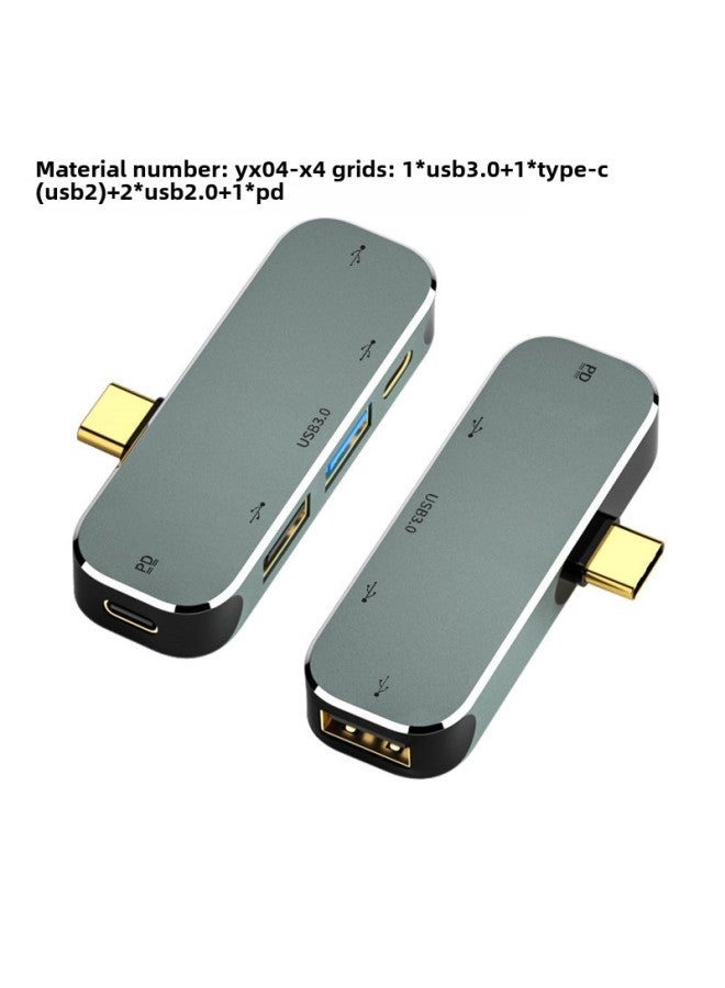 Type-C Docking Station HUB Multi-function Converter USB3.1/HDMI3.5 Headset USB3.0 Smart 3-Number Of Interfaces:YX-X4：1*USB3.0+1*Type-C(USB2)+2*USB2.0+1*PD  - Image 1