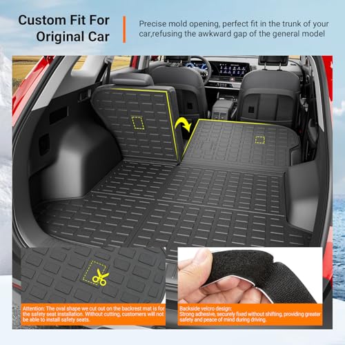 powoq Floor Mats Compatible with 2023-2026 Kia Sportage Fuel Cargo Liner with Backrest Mat TPE Replacement for 2023-2026 Kia Sportage Accessories (Trunk Mat with Backrest Mat+Floor Mats) - Image 2