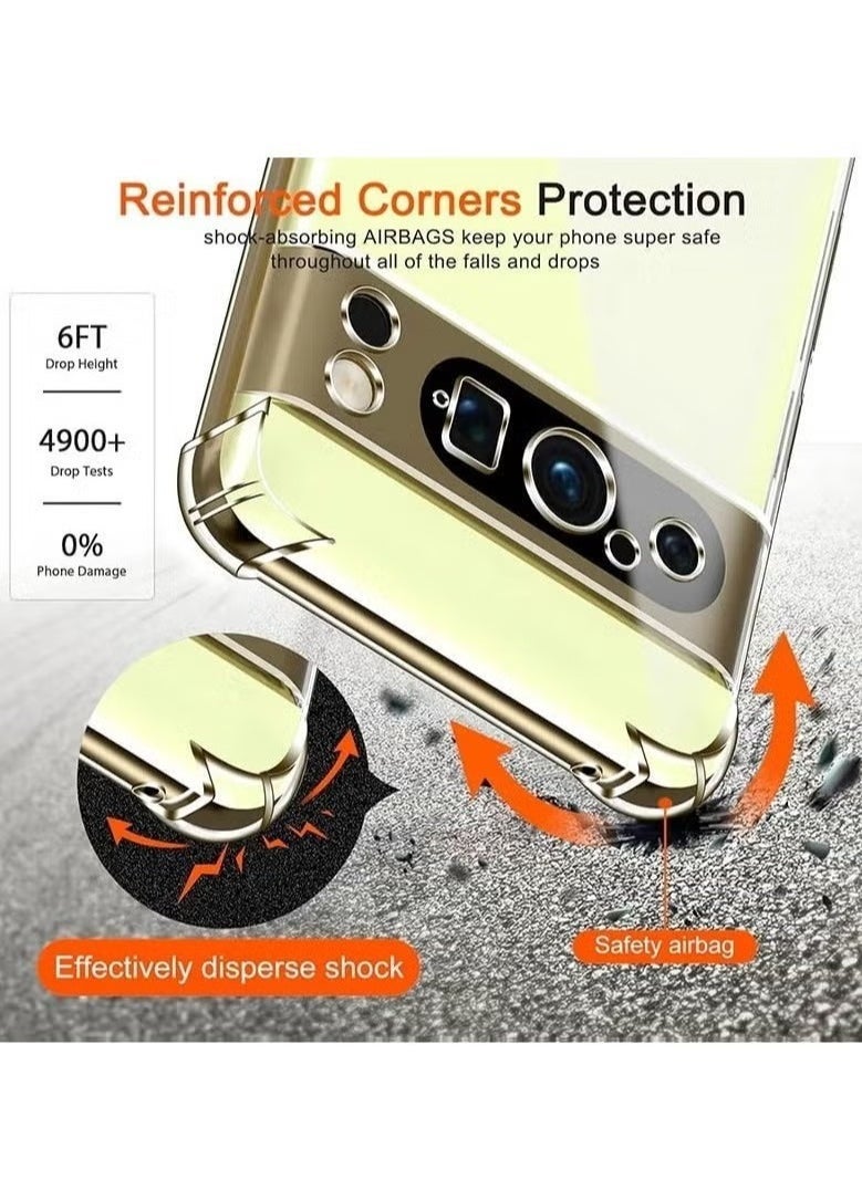 JAJEEK Google Pixel 9 Pro XL Case Cover – Shock-Absorbing Bumper with Camera Protection, Crystal Clear Soft TPU Transparent Case for Google Pixel 9 Pro XL 5G - Image 2