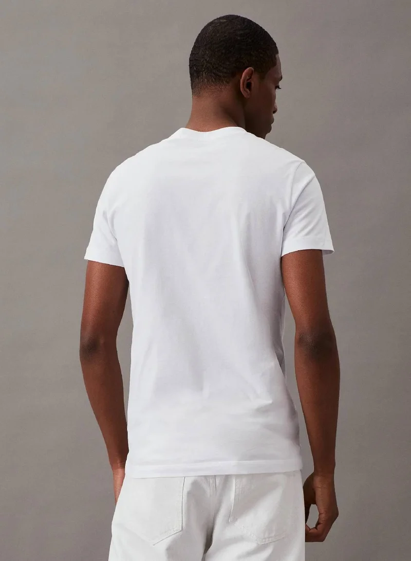 Calvin Klein Jeans Bright White Slim Monogram T-Shirt for Men | Best Price UAE