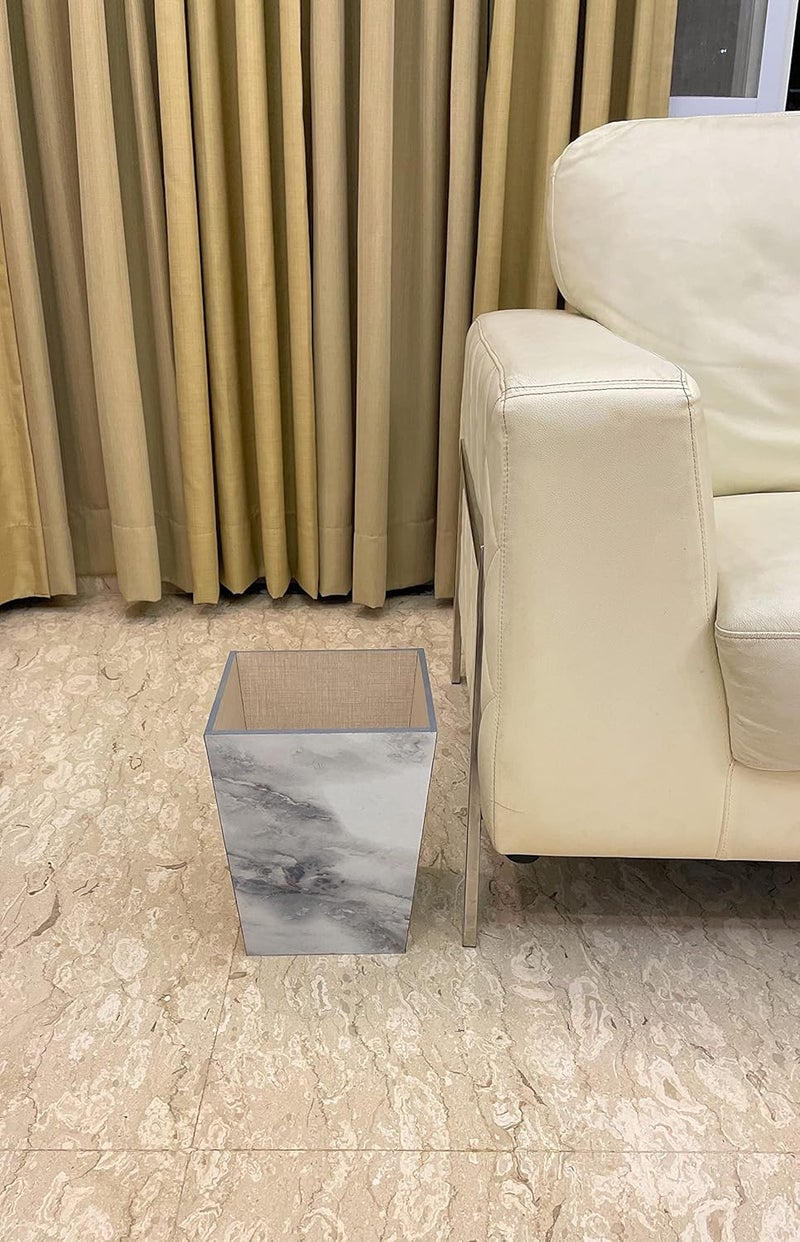 Sonas Creation Open-Top, Trapezoid, Wooden, Grey & White, Dustbin, Waste Basket, Trash Can, Standard 11 Inch Tall, 10 Liter - Image 3