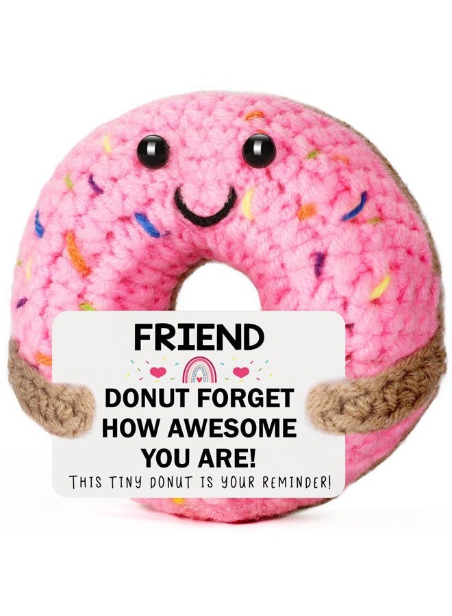 MBL Friend Friendship Gifts for Women - Small Funny Romantic Cute Crochet Donut for Female Best Friends Bestie BFF Long Distance Relationship Birthday Christmas Stocking Stuffers Present - Image 1