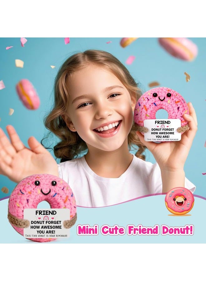 MBL Friend Friendship Gifts for Women - Small Funny Romantic Cute Crochet Donut for Female Best Friends Bestie BFF Long Distance Relationship Birthday Christmas Stocking Stuffers Present - Image 2