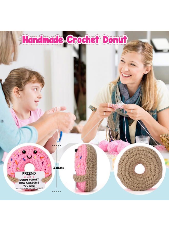 MBL Friend Friendship Gifts for Women - Small Funny Romantic Cute Crochet Donut for Female Best Friends Bestie BFF Long Distance Relationship Birthday Christmas Stocking Stuffers Present - Image 3