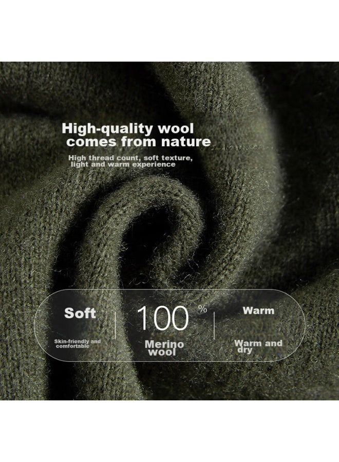 FIRS Firs 100% Wool Sweater For Men, Autumn And Winter Business Casual Embroidered Warm Pullover Turtleneck Base Layer  - Image 5
