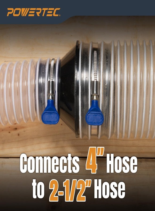 باورتيك POWERTEC 70136 مخفض مخروطي من 4 إلى 2-1/2 بوصة، وصلات تجميع الغبار لتوصيل خرطوم تجميع الغبار بالخرطوم - Image 5