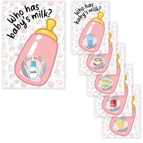 Craftmind Pink Bottle Baby Shower Scratch Off Game | 24 Cards - 2 Winner | Baby Shower Games | Pink Bottle Game - Image 1