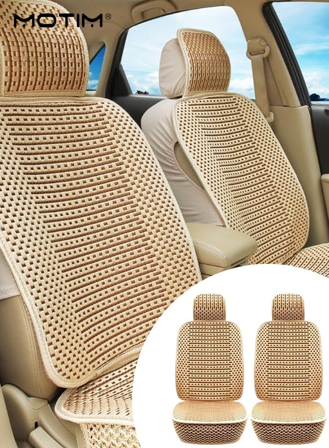 Motim 2Pcs Breathable Ice Silk Car Front Covers Universal Four Seasons, Car Seat Protector Car Seat Cover, Wear Resistant And Anti Slip, Universal Fits Most Automotive, Van, SUV, Truck - Image 1