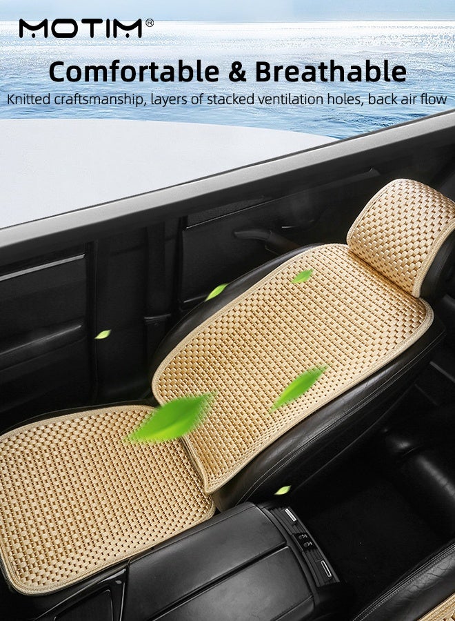 Motim 2Pcs Breathable Ice Silk Car Front Covers Universal Four Seasons, Car Seat Protector Car Seat Cover, Wear Resistant And Anti Slip, Universal Fits Most Automotive, Van, SUV, Truck - Image 3