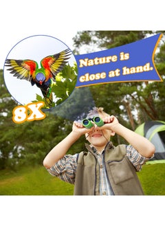 Generic Real Binoculars For Kids Gifts For 3 Years Plus 8x21 High Resolution Optics Mini Compact Binocular Toys Shockproof Folding Green  - Image 5
