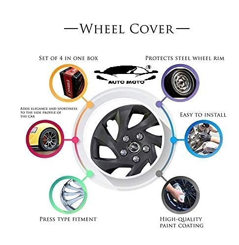 CARIZO® - Hotwheelz 14 Inch Wheel Cover | Wheel Cap | Silver & Black | Design - TRAXX | Pack of 4 | Compatible with Maruti Suzuki Swift Dzire - Image 4