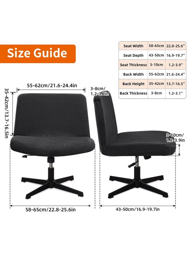 Armless Chair Slipcover, Waterproof Criss Cross Chair Cover, Office Desk Chair Covers, Mid Back Wide Seat Accent Chair Covers For Computer Task Vanity Chairs(Leaves -Shaped Jacquard, Black) - pzsku/Z61E32B7C0E8B4219240BZ/45/_/1735214538/98b792c8-9fdd-46db-873c-419447b9f3b2