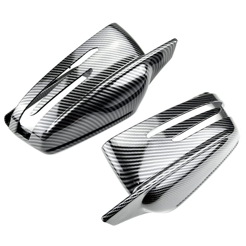 Generic Fouedy Side Mirror Cap Covers For Mercedes Benz W176 W246 W212 W204 C117 X156 X204 W221 C218 A B C E S CLA GLA GLK Class Black Replace (Carbon fiber)  - Image 2